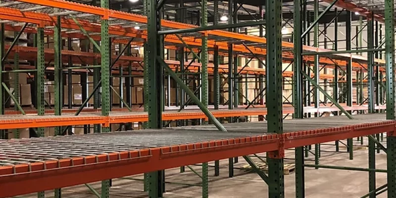 Picture of pallet racks up close