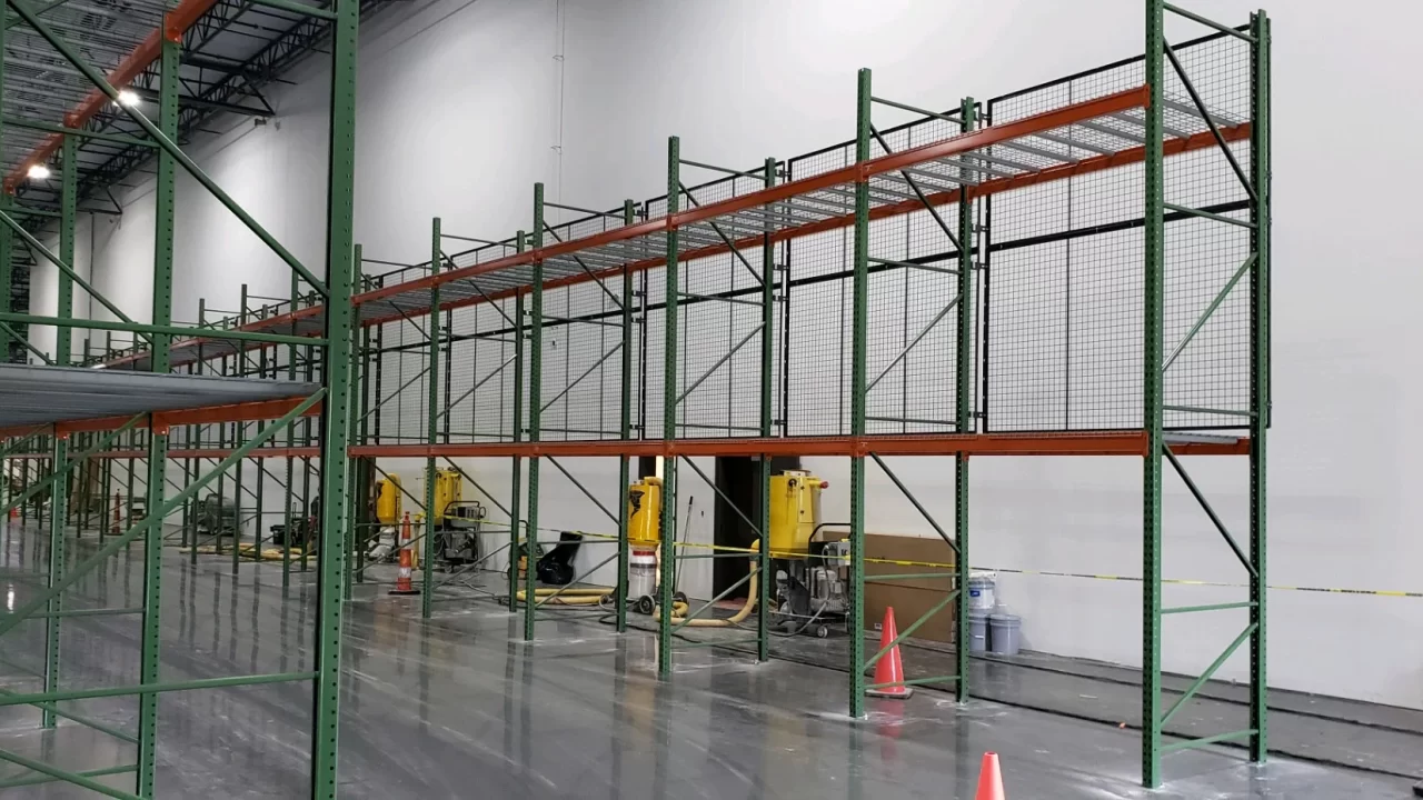 empty warehouse shelves